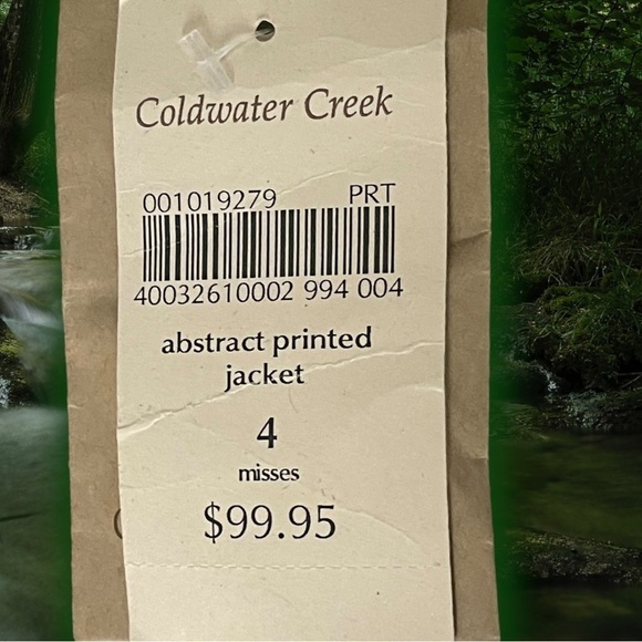 🔥 COLDWATER Creek 100% Cotton Painted Floral Ombre Blazer Jacket Women's sz 4 - Picture 13 of 16